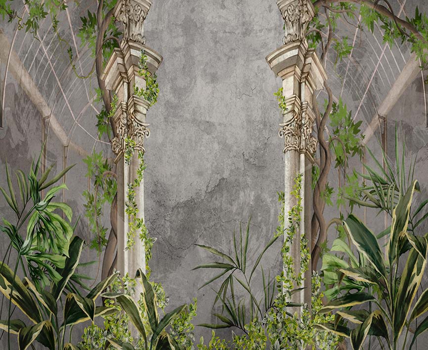Fototapet Living Two Columns in the Jungle