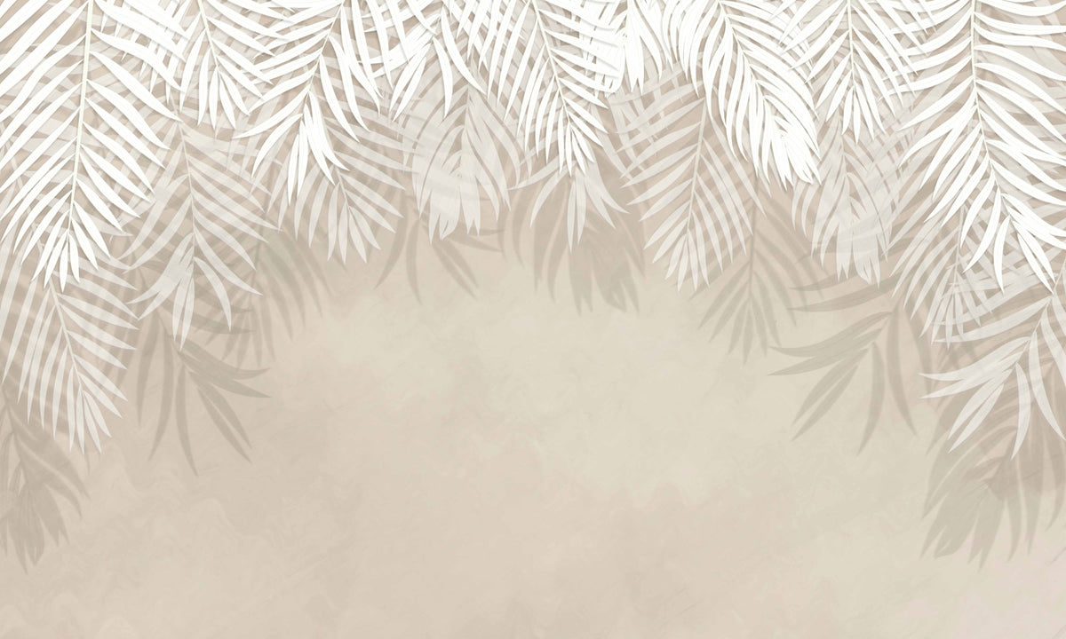 Fototapet White Palm Leaves